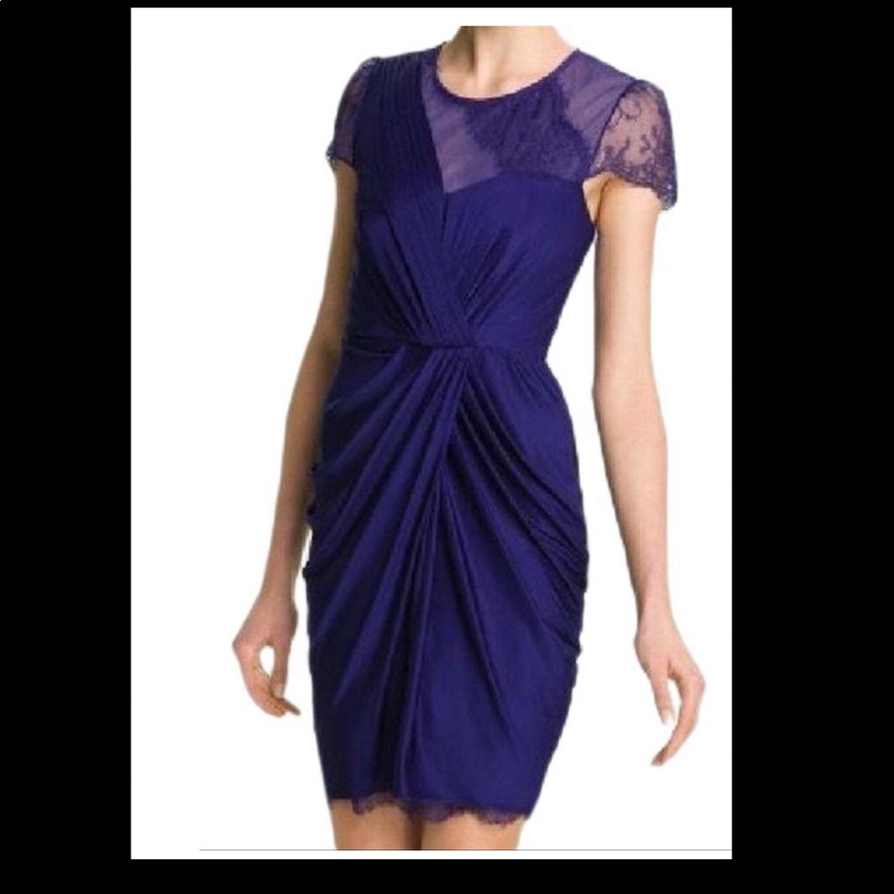 BCBG Orient Blue Mercedes Short Cocktail dress